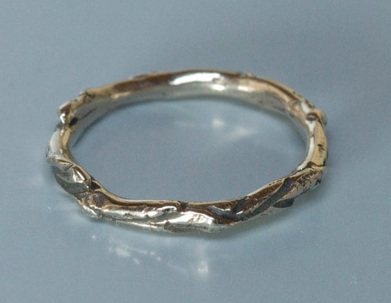 14k White Gold Twig Ring Size 6.75 Solid White Gold Wedding