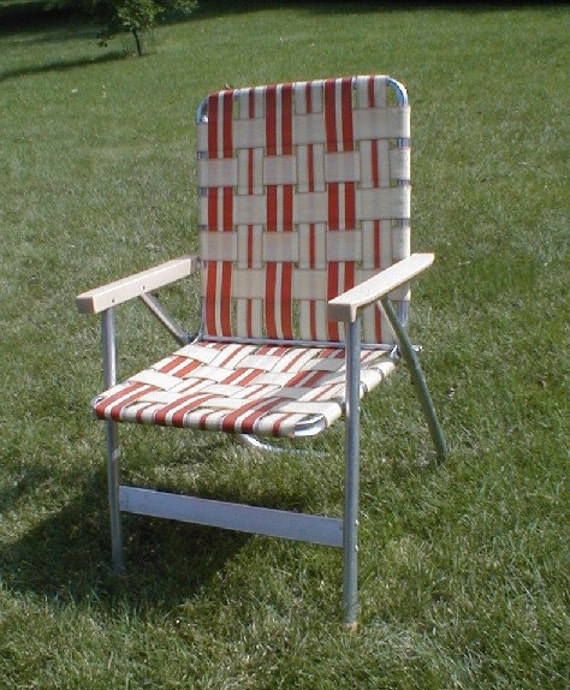 vintage aluminum folding webbed lawn chairs