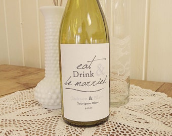 Personalized Wine Labels as Wedding Favors - Pre-cut, PRINTED & SHIPPED (sets of 4 labels)