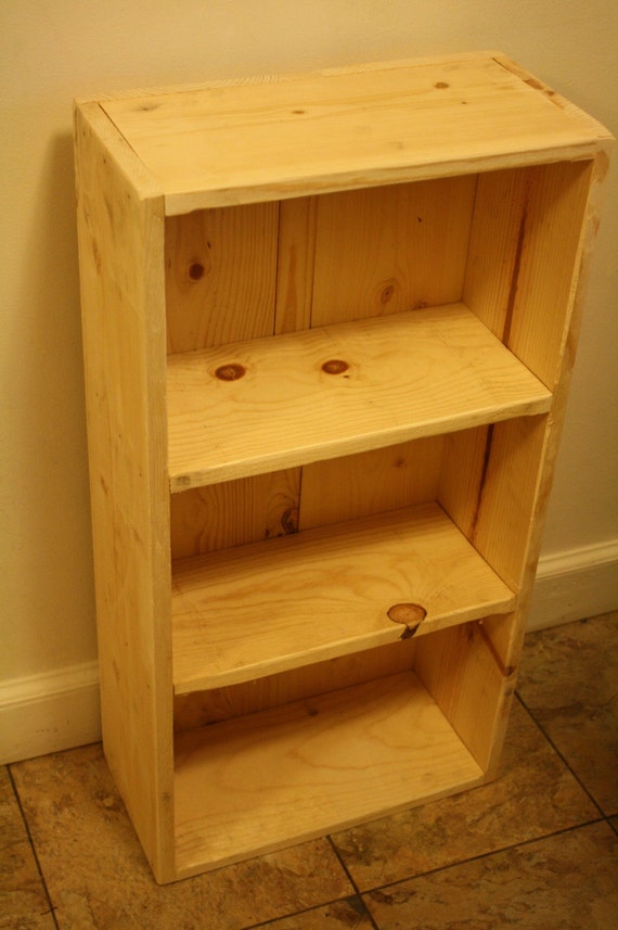 ON SALE Natural Rustic Wood Book Shelf by UniquePrimtiques on Etsy