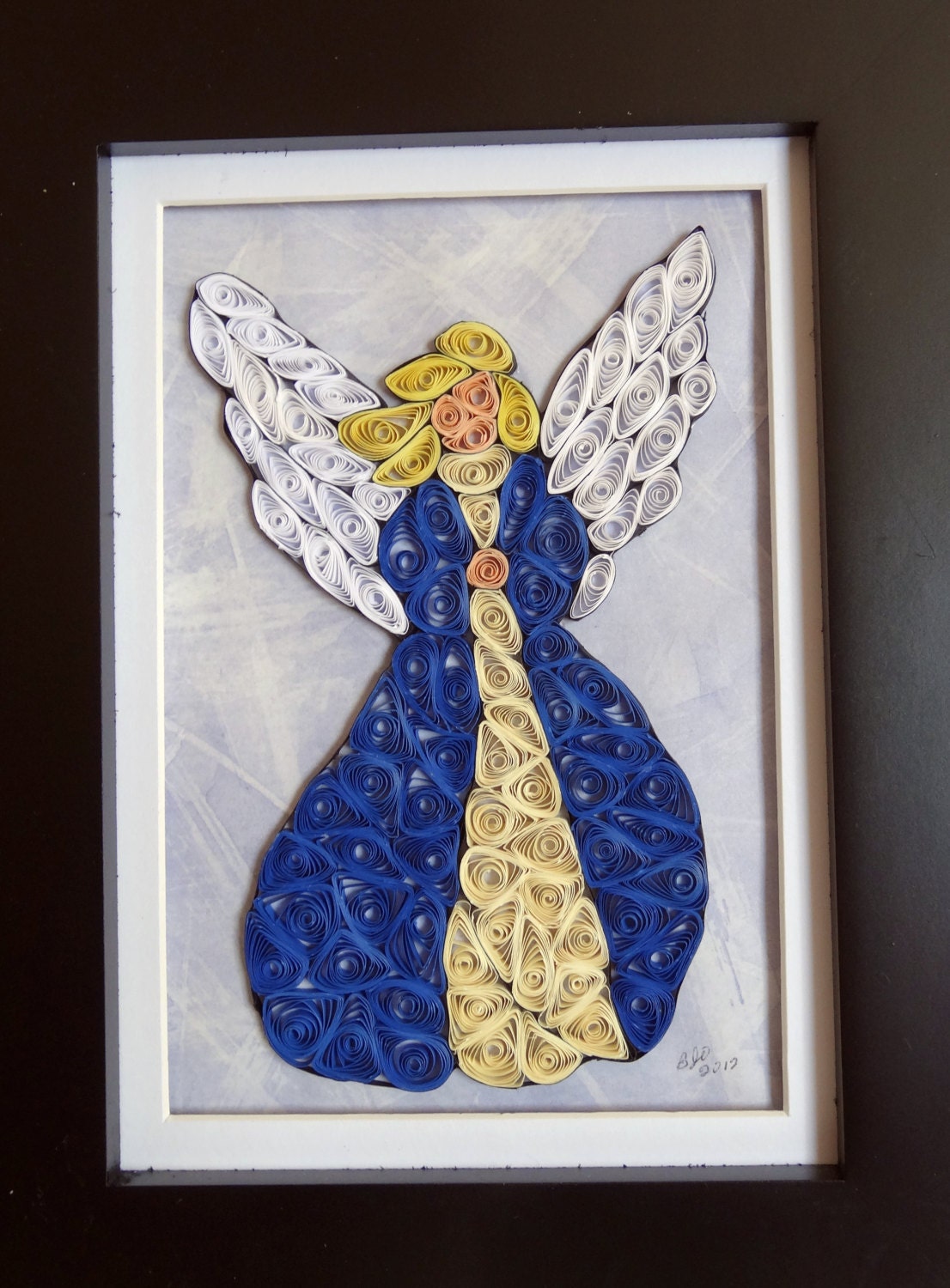 Quilling Angel in Blue by BettysArtShow on Etsy