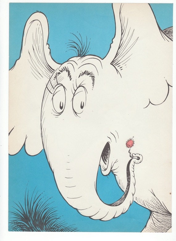 1950s Dr Seuss Vintage print Horton Hears a by AnemoneReadsPaperie