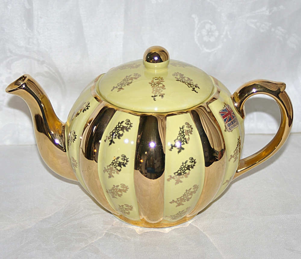 Gibson's Staffordshire England Teapot Yellow And By KickassStyle