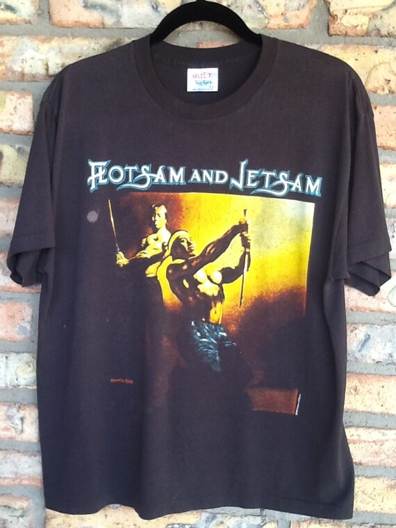 Items similar to vintage 80s thrash metal FLOTSAM AND JETSAM concert tour tee shirt Sz Large on Etsy