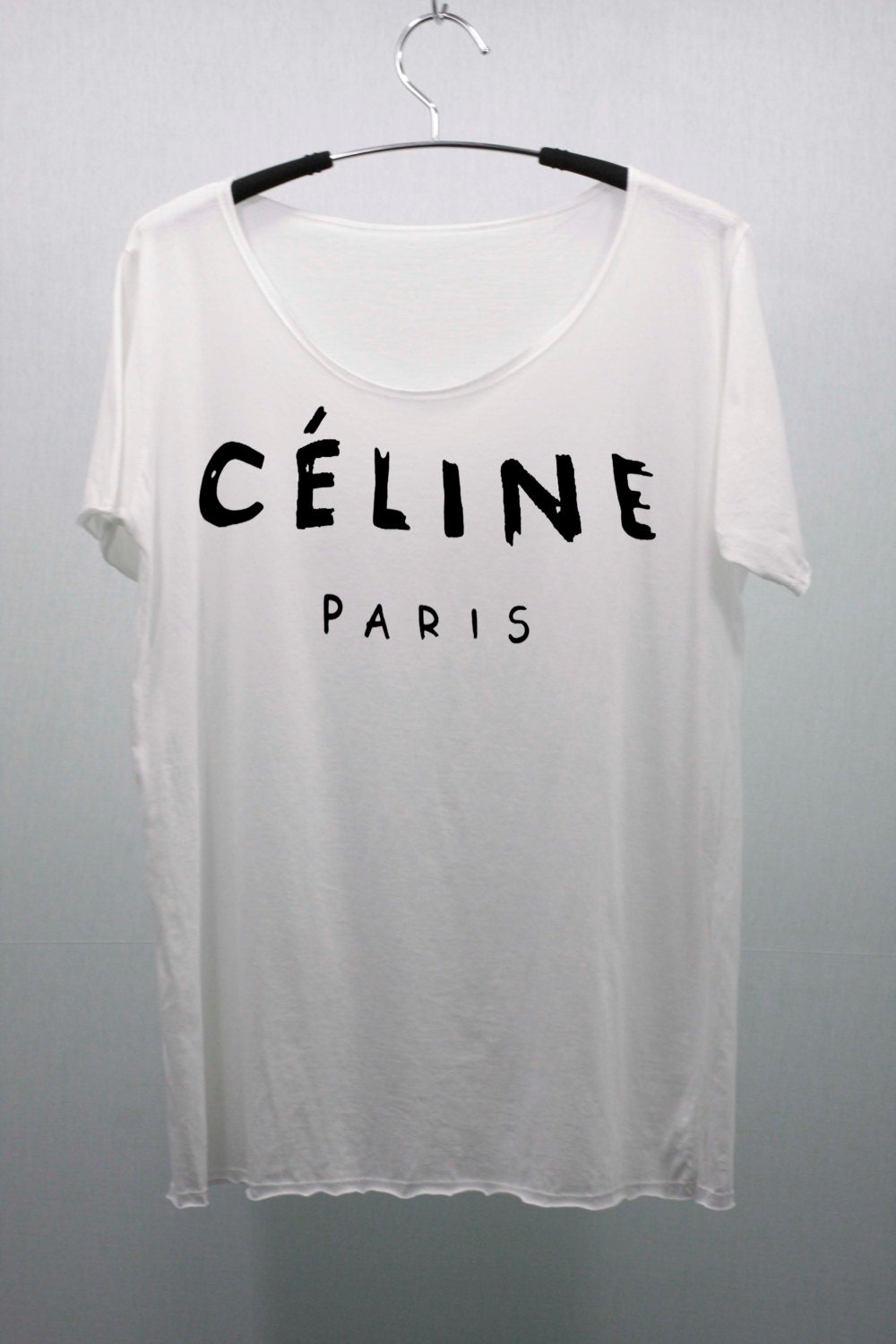 CELINE Paris T Shirts women handmade drawing and silk screen