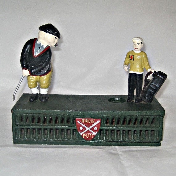 Vintage Mechanical Toy Golf Game Cast Iron by thefoxofdelights