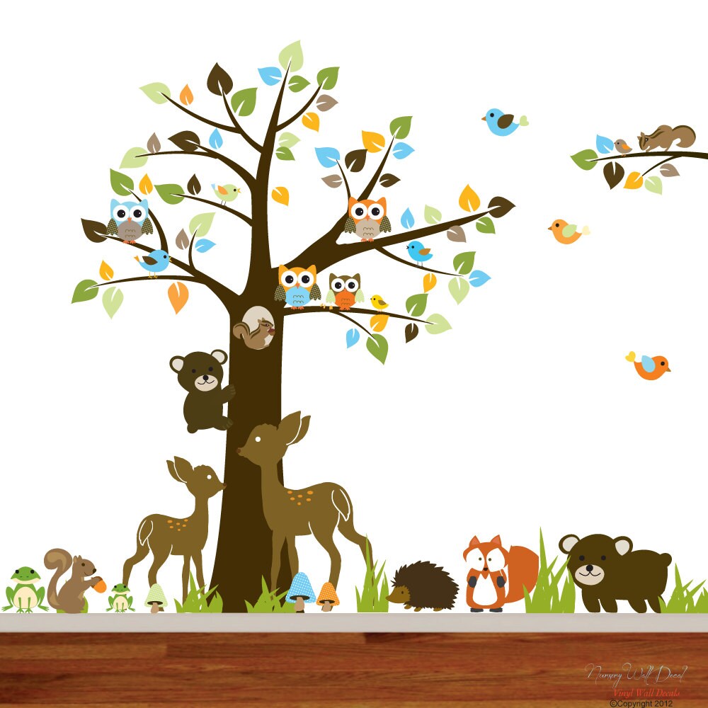 Nursery Vinyl Wall Decal Sticker Forest woodland
