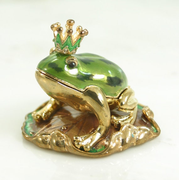 Items similar to Frog Prince Jewelry Box. Frog Prince Trinket on Etsy