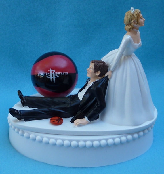 Wedding Cake Topper Houston Rockets Basketball Themed w/