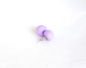 Polymer clay lilac violet  "Candy" earrings Fimo simple