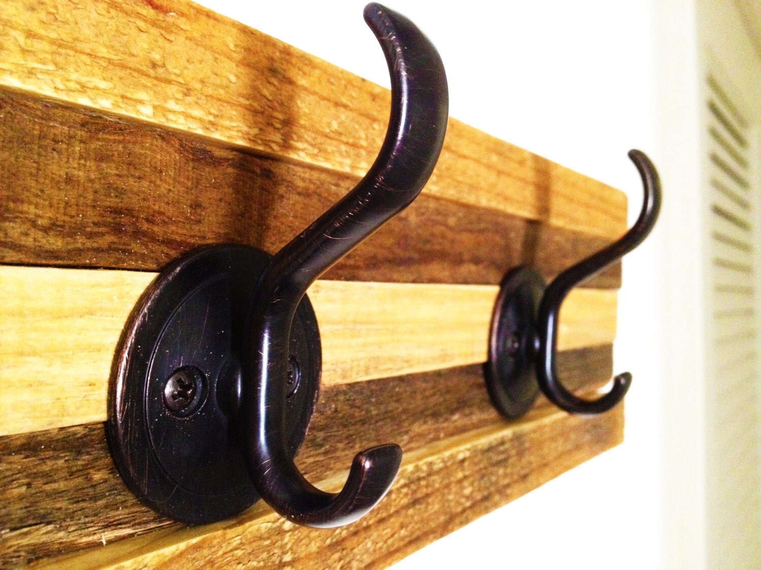 2 hook Rustic Coat/towel Rack Sweet Artistic Hanger created