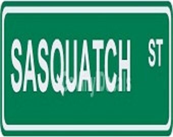 Sasquatch ST Street / Road Name Sign. Choice of Colors. 6" x 24" Aluminum
