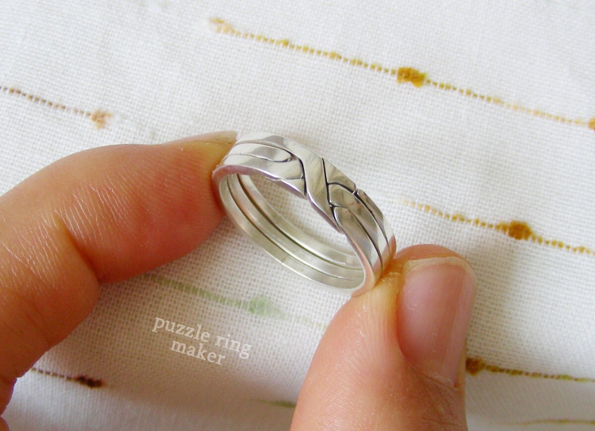 NEO Unique Puzzle Rings by PuzzleRingMaker Sterling Silver