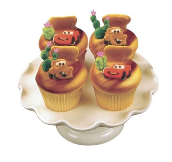 Cars Mater and McQueen Edible Sugar Cupcake Toppers Il_570xn