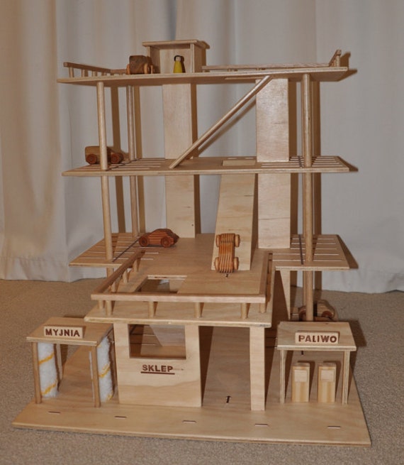 Items similar to Wooden Toy Car Park /Garage 3 Levels including car