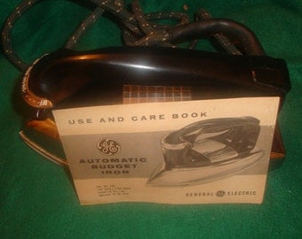 Vintage General Electric Iron F34 (1950s) Still in original box/ Use and care book included