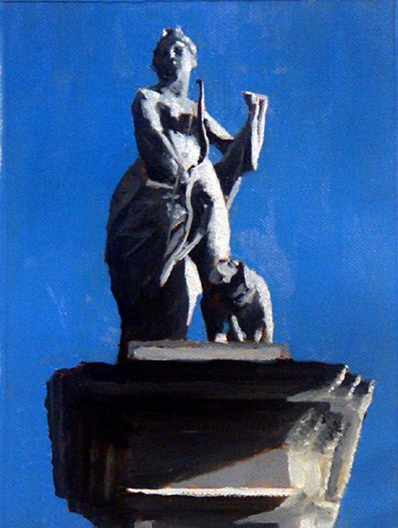 Artemis Original Small Oil Painting of Greek Goddess