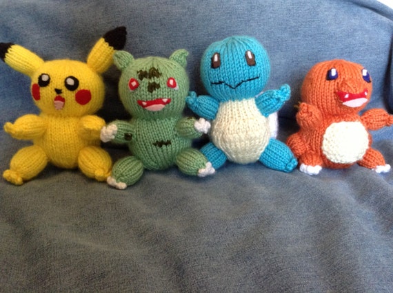 Items similar to Hand Knit Gen 1 Pokemon Stuffed Animals on Etsy