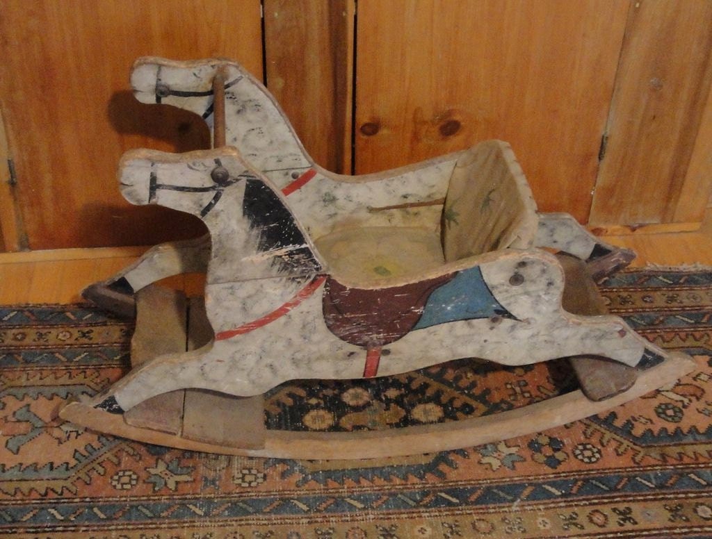 Antique Painted Wooden Rocking Horse Chair Downton Abbey   Il Fullxfull.417186350 Qysb 