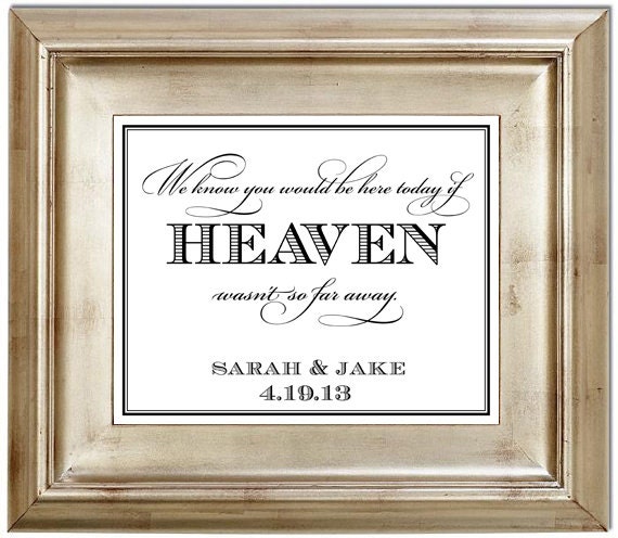 If Heaven Wasn't So Far Away 8x10 Wedding by SerenityNowStudio