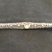 Antique 14K White Gold Filigree Diamond Brooch, Art Deco Bar Pin