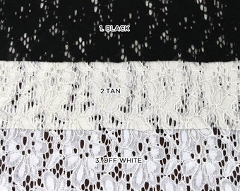 Eyelet Cotton Lace Fabric SINGLE COLOR Swatch Sample 3 Colors Available - Style 154