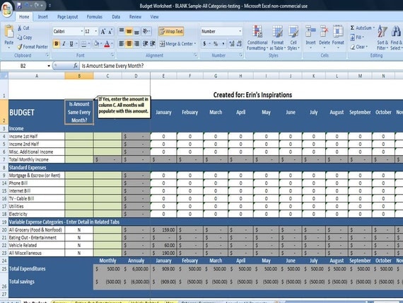 financial spreadsheet for contractor expenses