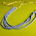 Delicate Multi Strand Blue, White, and Gold Necklace