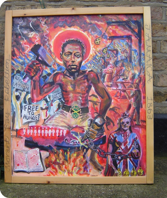 Paul Bogle Portrait of a Jamaican Hero framed acrylic