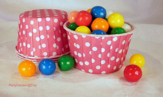 12 Hot Pink Polka Dot Cupcake Muffin Candy Nut Cups - Birthday Parties Showers Weddings 12 ct Il_570xn