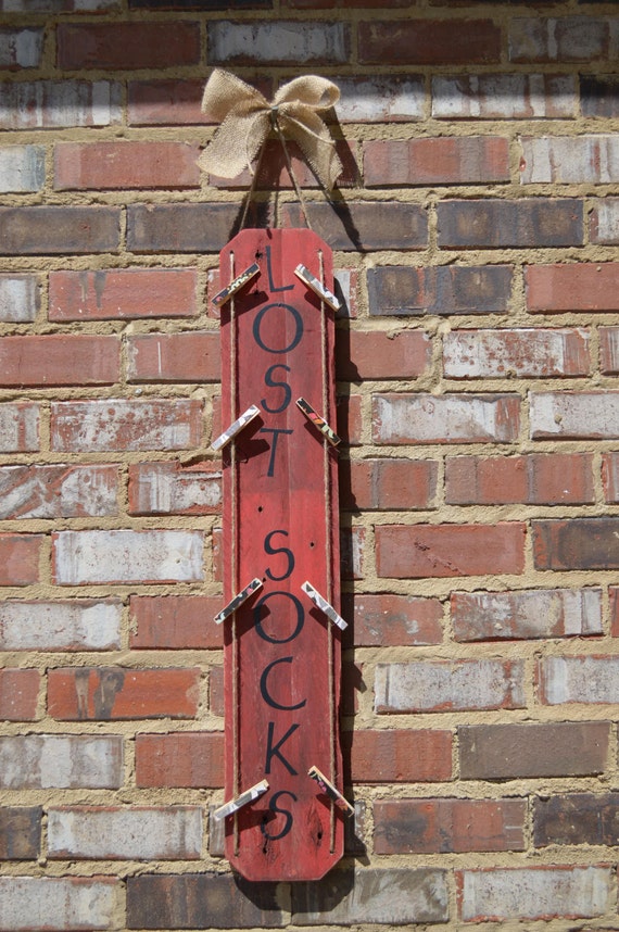 Items similar to Distressed Reclaimed Wood Sock Holder with Decorative