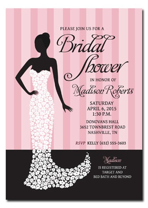 Printable Bridal Shower Invitation Digital File Light Pink