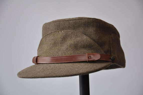 Vintage 1950s Canadian Army Winter Peaked Cap