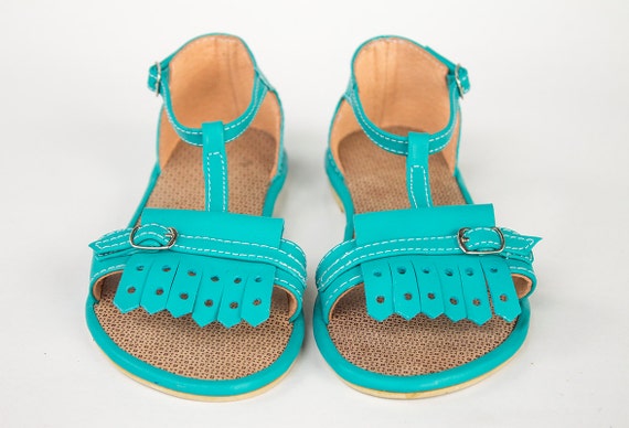 Items similar to Teal Leather Sandals - Women's Shoes - Any Colors ...