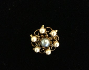 ALPHA Sorority 1908 Brooch - Metallic White Pearl & Crystal Pin For Sisters, Finer Women Jewelry - View #3