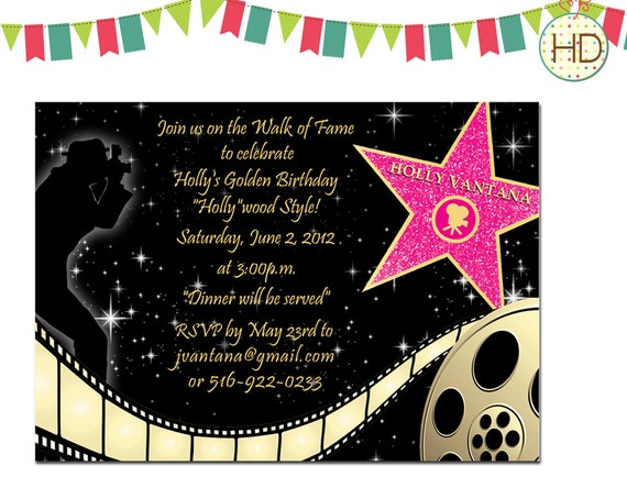 Hollywood Star Invitations 8