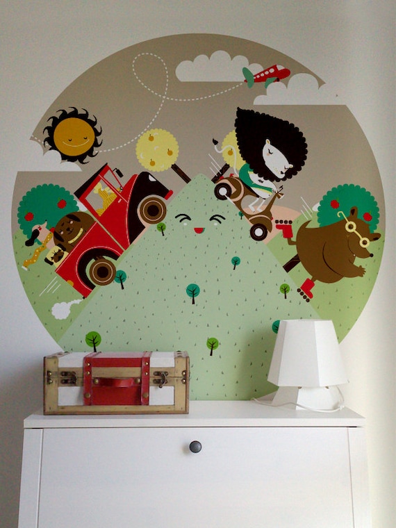 Rounded wall sticker