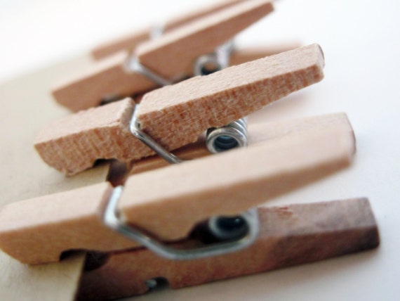 50 Mini Clothespins - all natural wood Il_570xn