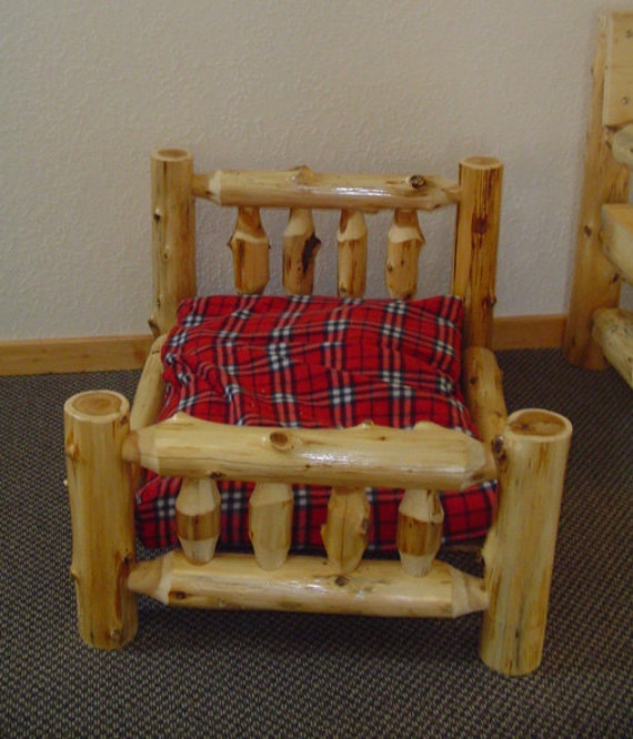 RUSTIC DOG BED Cedar Log Dog Bed Pet Bed