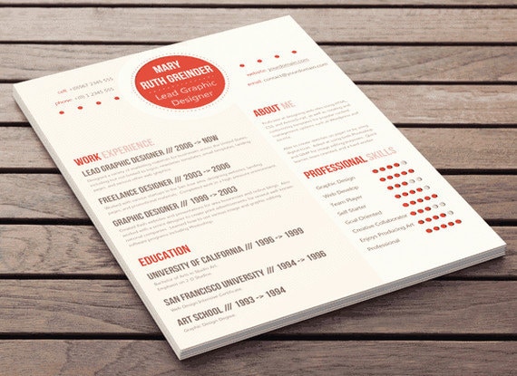 clean resume design au courant style