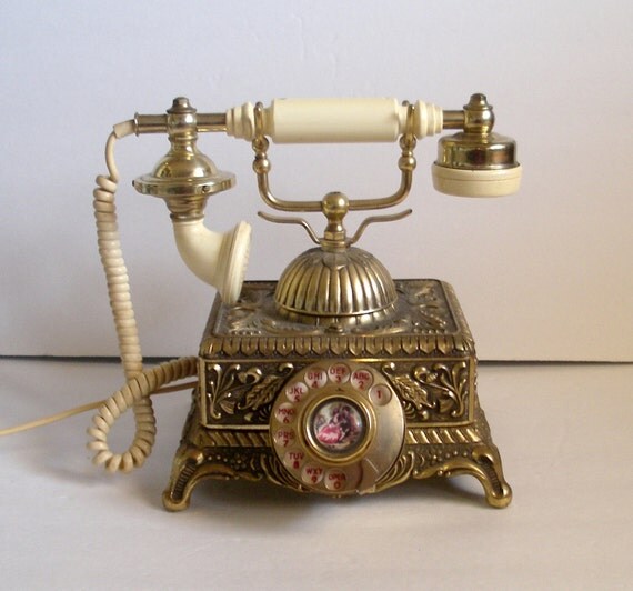 Imperial Telephone Rotary Brass Ornate Metal Box French