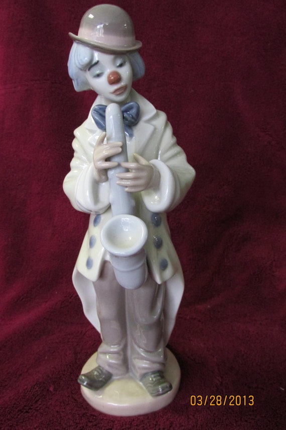 Lladro Payasito Saxofon Porcelain Clown by WaterburyPickers