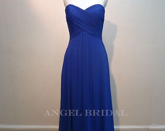 Royal Blue Bridesmaid Dress,Long Bridesmaid Dress,Chiffon Bridesmaid ...