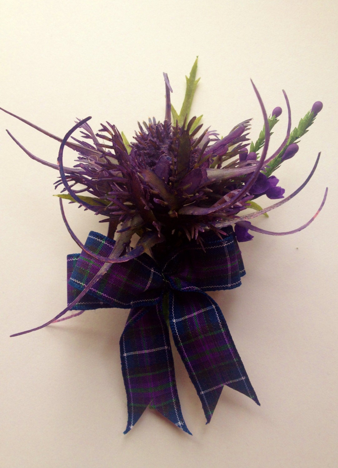 Stunning Scottish Thistle Buttonhole for the Groom Best Man