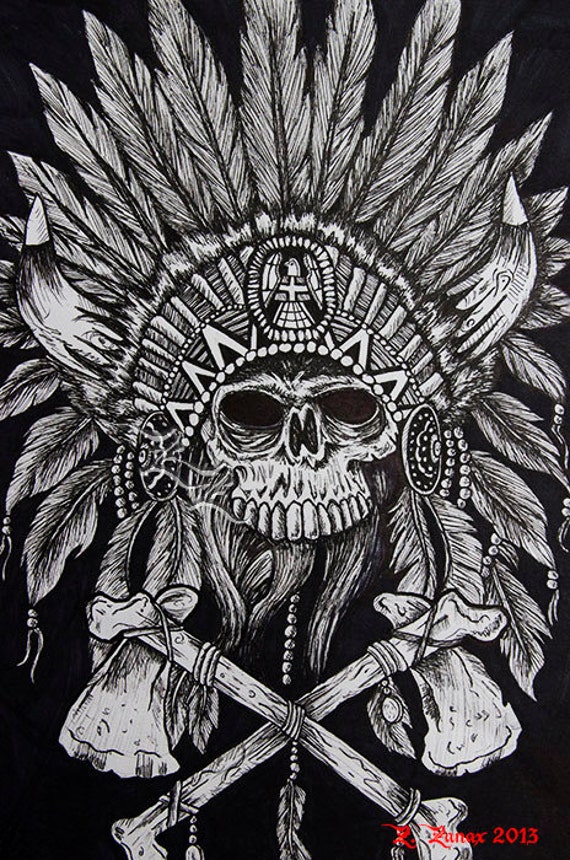 items similar to skull amp headdress prints on etsy items similar to skull amp headdress prints on etsy