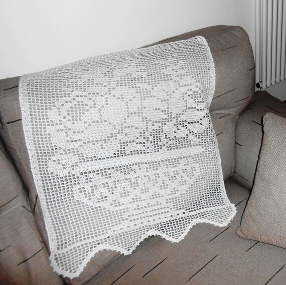 Filet crochet curtains white lace crocheted curtains in fine