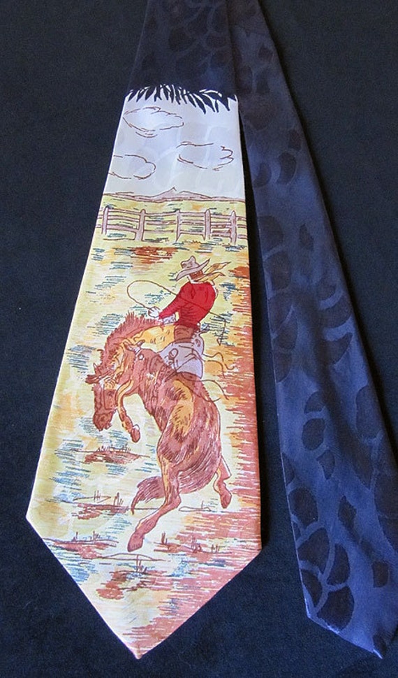 グッドロッキン50's  Hand Painted Pleated Monogram Tie