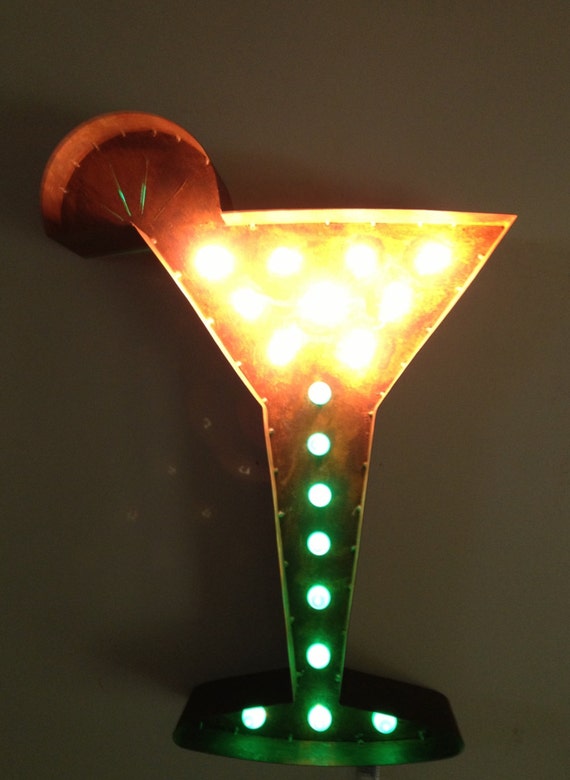 Items similar to Marquee Lights, Margarita Glass Sale Price on Etsy