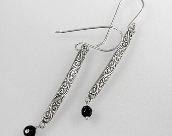 Ornamented Earrings Sterling Silver 925 Drop Dangle Earrings Ornate ...