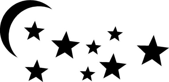 Moon And Stars Vector Clipart